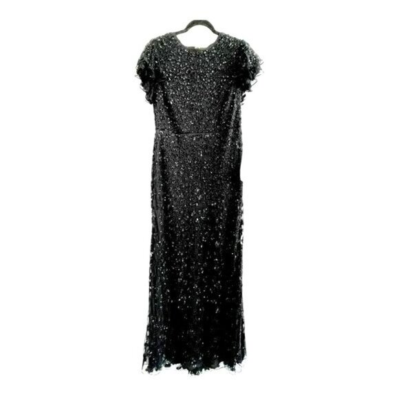 Mac Duggal $598 Black Beaded Embellished Long Maxi Dress Formal Gown 12 NEW - Picture 6 of 10